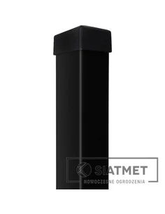 Słupek 60x40x1,2 H 2400 ocynk+kolor czarny RAL 9005+kapturek Siatmet - 1