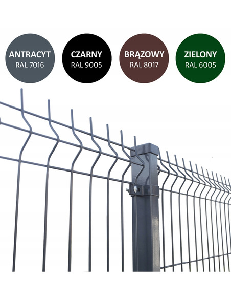 PANEL OGRODZENIOWY h1730mm drut 5mm CZARNY Siatmet - 1