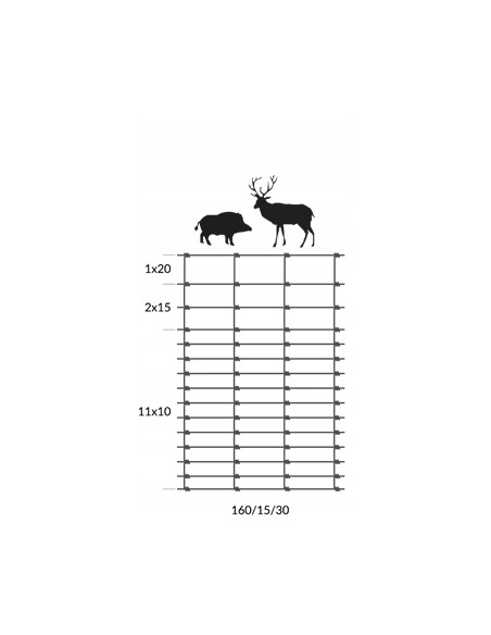 Siatka ogrodzeniowa 160cm/15/30 M 50 m leśna mocna Siatmet - 5