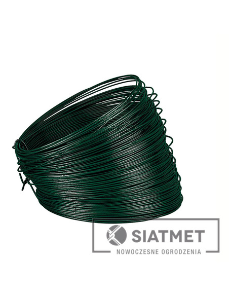 Drut ocynkowany powlekany PCV fi 2,7 mm + kolor zielony ral6005 Siatmet - 1