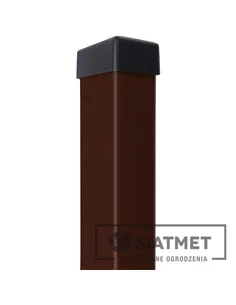Słupek 60x40x1,2 H 2600 ocynk+kolor brąz RAL 8017+kapturek   - 1