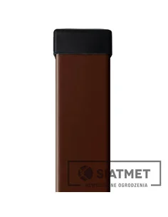 Słupek 60x40x1,2 H 2600 ocynk+kolor brąz RAL 8017+kapturek   - 1 2