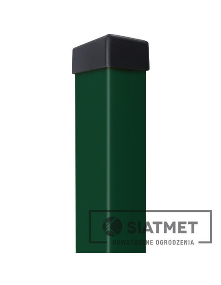 Słupek 60x40x1,2 H 2000 ocynk+kolor zielony ral6005+kapturek Siatmet - 1