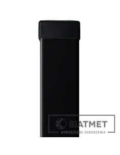 Słupek 60x40x1,2 H 2200 ocynk+kolor czarny RAL 9005+kapturek Siatmet - 1 2