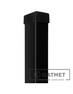 Słupek 60X40X1,2 h 2600 ocynk+kolor czarny ral9005+kapturek  - 1