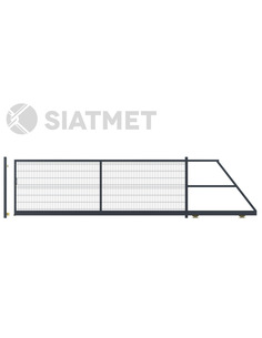 Brama przesuwna panelowa, H - 1230x 4000mm, kolor RAL 7016. Siatmet - 1