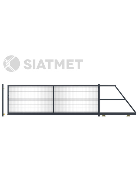 Brama przesuwna panelowa, H - 2030x 5000mm, kolor RAL 7016. Siatmet - 1