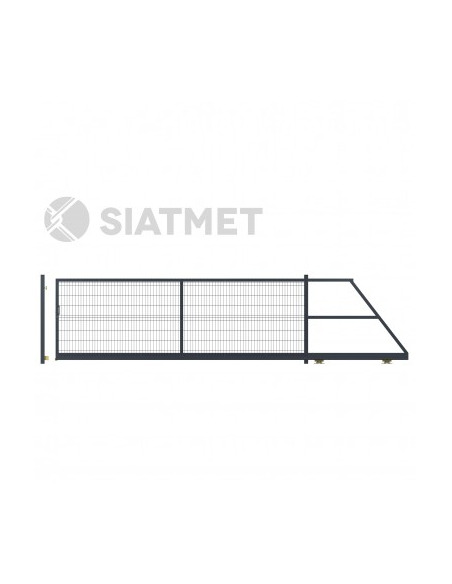 Brama przesuwna panelowa, H - 1230x 5000mm, kolor ral8017. Siatmet - 1