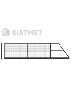 Brama przesuwna panelowa, H - 1230x 6000mm, kolor ral8017. Siatmet - 1