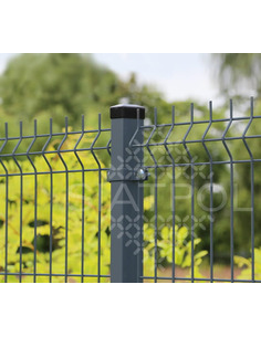Słupek ocynk+kolor ciemny grafit ral7016+kapturek 60x40x2400 Siatmet - 1